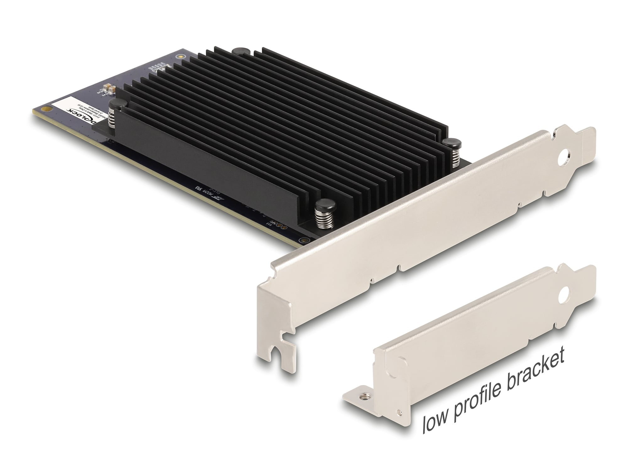 Delock 31416 low-profile PCIe card with two Hailo-8 processors and alternate bracket